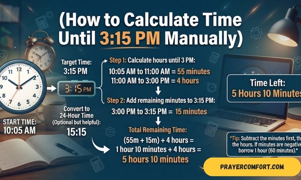 How to Calculate Time Until 3 15 PM Manually