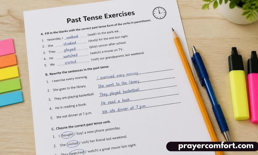 Keep past tense worksheet